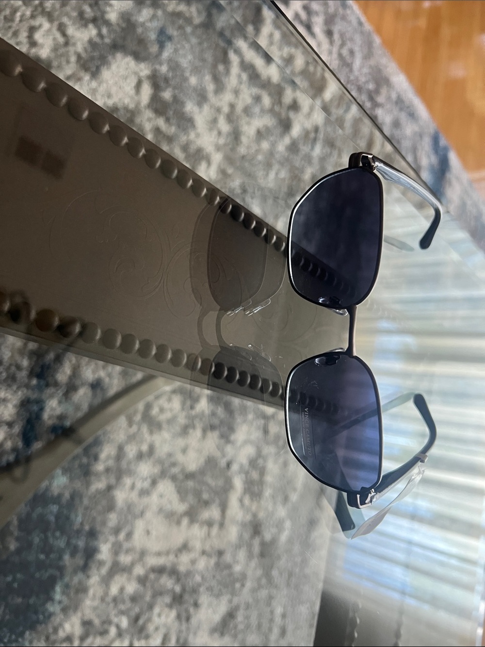 Vince Camuto Black Rimless Sunglasses with Dark Lenses